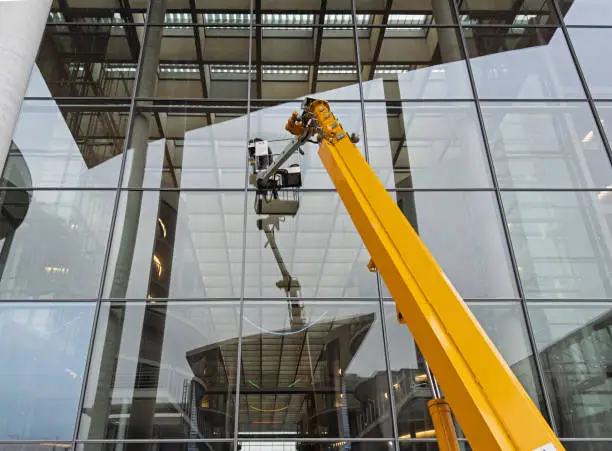 Camelot crew cleaning a commercial storefront in Nashville, TN